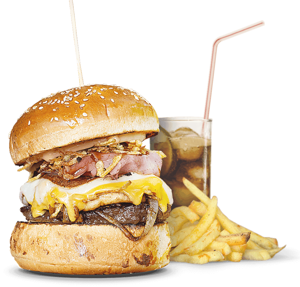 Burger and fries